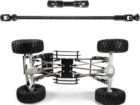 عمود محرك Linsvirgo SCX10 مقطوع بطول عمود محرك من الفولاذ المقاوم للصدأ، عمود محرك مشترك على شكل حرف U مناسب لـ 1/10 RC Crawler LCG Rig Sportys Scalers GSPEED Capra SCX10 Pro Element DIY ترقيات الأجزاء - أسود in Kuwait