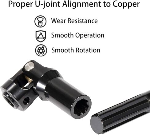 عمود محرك Linsvirgo SCX10 مقطوع بطول عمود محرك من الفولاذ المقاوم للصدأ، عمود محرك مشترك على شكل حرف U مناسب لـ 1/10 RC Crawler LCG Rig Sportys Scalers GSPEED Capra SCX10 Pro Element DIY ترقيات الأجزاء - أسود in Kuwait