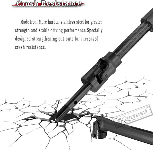 Stainless Steel Drive Shaft CVD Axles Upgrades Part for 1/10 Rustler VXL 4X4,Slash VXL 4X4, Stampede VXL 4X4, Hoss VXL 4WD,4Pcs Front Rear Transmission Driveshaft, 6852R,#6851R, Black in Saudi Arabia