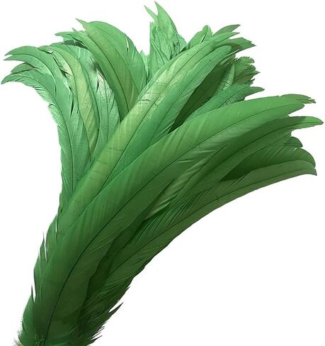 20 PCS 14-16 inch Natural Rooster CoqueTail Feathers for Stage Performance and Costume Decoration, Halloween Carnival (Dark Green) in Saudi Arabia