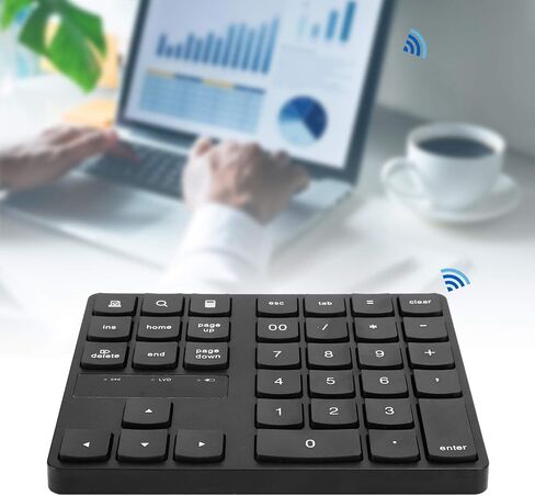 Naroote لوحة مفاتيح لاسلكية مع لوحة أرقام لوحة مفاتيح مع لوحة أرقام لوحة أرقام للكمبيوتر المحمول، لوحة مفاتيح رقمية صغيرة 35 مفتاحًا 2.4G لاسلكية فائقة النحافة لوحة مفاتيح محمولة لوازم الكمبيوتر in Kuwait