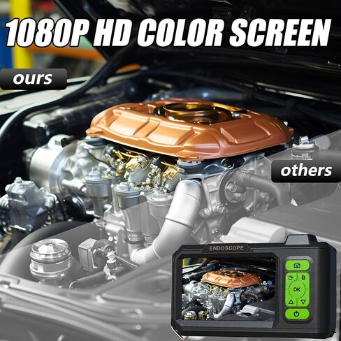 JSE Endoscope Camera with Screen, Waterproof Borescope Inspection Camera, 16.5FT Semi-Rigid Cable Snake Camera with 32GB SD Card, Adjustable High Brightness LED Lights in Saudi Arabia