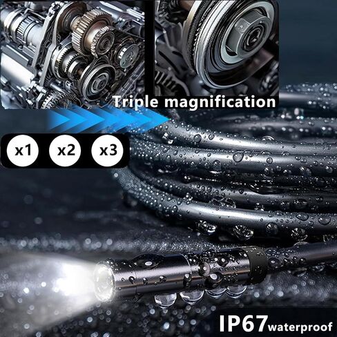 JSE Endoscope Camera with Screen, Waterproof Borescope Inspection Camera, 16.5FT Semi-Rigid Cable Snake Camera with 32GB SD Card, Adjustable High Brightness LED Lights in Saudi Arabia
