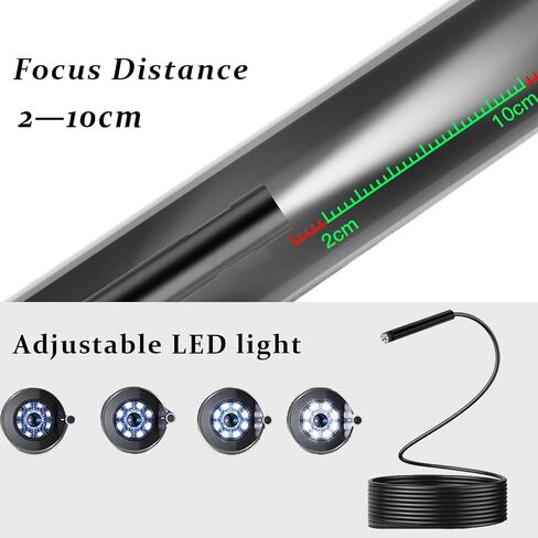JSE Endoscope Camera with Screen, Waterproof Borescope Inspection Camera, 16.5FT Semi-Rigid Cable Snake Camera with 32GB SD Card, Adjustable High Brightness LED Lights in Saudi Arabia
