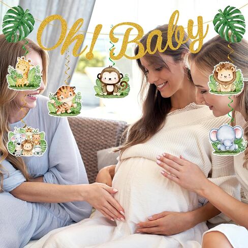 Jungle Safari Baby Boxes with Letters, Oh Baby Banner Safari Jungle Baby Shower Decorations for safari theme baby shower Gender Reveal Birthday Party Suppliess in Saudi Arabia