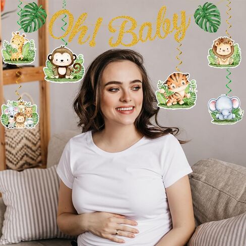 Jungle Safari Baby Boxes with Letters, Oh Baby Banner Safari Jungle Baby Shower Decorations for safari theme baby shower Gender Reveal Birthday Party Suppliess in Saudi Arabia