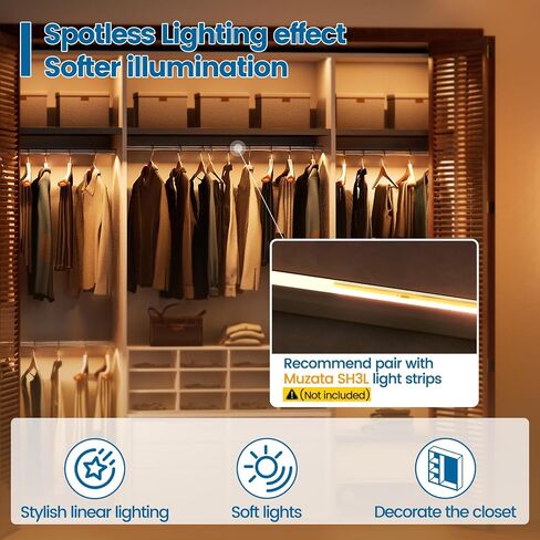 Muzata 5Pack 3.3ft/1Meter Silver LED Aluminum Channel Closet Hanging Rod for Bedroom Wardrobe U128 in Saudi Arabia