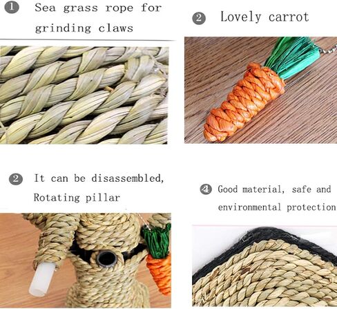 Hamiledyi Pet Fun Bunny Chew Toy Rattan Grass Scratcher Rabbit Enrichment Toy Climbing Play Carrot Digging Toys for Bunnies Rabbits Guinea Pigs Parrots Ferret Hedgehog Squirrel and Other Rodents in Saudi Arabia
