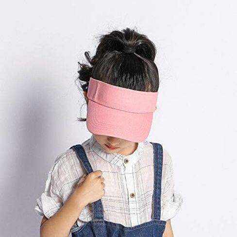 Kids Golf Visor Hat Children Ponytail Sports Hats Cotton Sun Visors Caps Child Summer Sports Visor Girls Athletic Adjustable in Saudi Arabia
