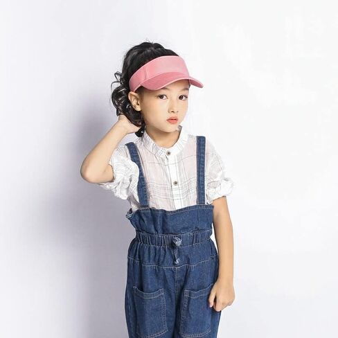 Kids Golf Visor Hat Children Ponytail Sports Hats Cotton Sun Visors Caps Child Summer Sports Visor Girls Athletic Adjustable in Saudi Arabia