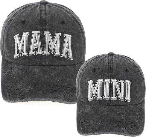 قطعتان من قبعات البيسبول المتطابقة Mam and Mini، قبعة الوالدين والطفل، قبعة بيسبول مطرزة من القطن قابلة للتعديل للأم والفتاة/الصبي in Kuwait