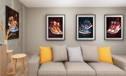 ديكور غرفة الملصق مجموعة غير مؤطرة من 4 ورق ملصق مقاس 11.7 × 16.5 بوصة بدون إطار، مطبوعات فنية للملصق، أحذية رياضية للأولاد في سن المراهقة لغرفة النوم، ديكور فني للحائط، مطبوعات فنية للأحذية، ديكور لغرفة الأحذية الرياضية in Saudi Arabia