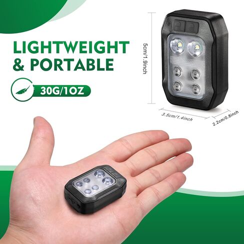 مشبك Easymaxx على ضوء الجري، أضواء الجري القابلة لإعادة الشحن للعدائين، مشبك عالي الوضوح على ضوء LED للمشي الليلي والجري والركض (عبوة واحدة، أسود) in Saudi Arabia