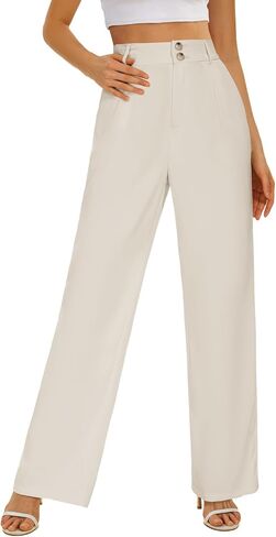 onlypuff Straight-Leg Classic Business Casual Pants for Women Beige XS in Saudi Arabia