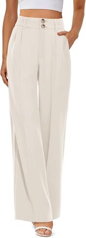 onlypuff Straight-Leg Classic Business Casual Pants for Women Beige XS in Saudi Arabia