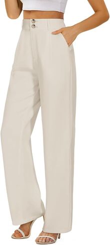 onlypuff Straight-Leg Classic Business Casual Pants for Women Beige XS in Saudi Arabia