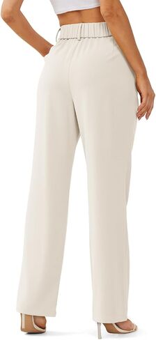 onlypuff Straight-Leg Classic Business Casual Pants for Women Beige XS in Saudi Arabia