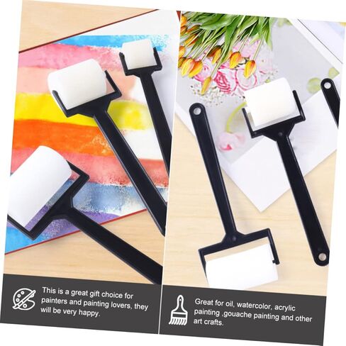 3 مجموعات من إسفنجة الطلاء الدوارة من KJHBV، فرشاة إسفنجية للرسم، بكرات طلاء إسفنجية للأطفال، فرشاة إسفنجية مرسومة بالرسم، أداة التعلم المبكر، أداة الرسم، حافة الأطفال الصغار، إيفا بيضاء صغيرة in Kuwait