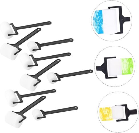 3 مجموعات من إسفنجة الطلاء الدوارة من KJHBV، فرشاة إسفنجية للرسم، بكرات طلاء إسفنجية للأطفال، فرشاة إسفنجية مرسومة بالرسم، أداة التعلم المبكر، أداة الرسم، حافة الأطفال الصغار، إيفا بيضاء صغيرة in Kuwait