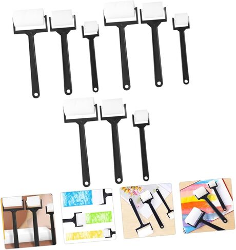 3 مجموعات من إسفنجة الطلاء الدوارة من KJHBV، فرشاة إسفنجية للرسم، بكرات طلاء إسفنجية للأطفال، فرشاة إسفنجية مرسومة بالرسم، أداة التعلم المبكر، أداة الرسم، حافة الأطفال الصغار، إيفا بيضاء صغيرة in Kuwait