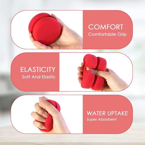 عبوة إسفنجة دائرية لشمع السيارة من Xrkuu، 3.15 × 1.93 بوصة، إسفنجات طلاء دائرية للفنان 4 قطع 4 ألوان مع حقيبة شبكية ذات شعاع أسود لإزالة الشعر بالشمع، والتنظيف، والفنون، والحرف اليدوية، والمطبخ - أزرق داكن، أصفر، أسود، أحمر in Kuwait