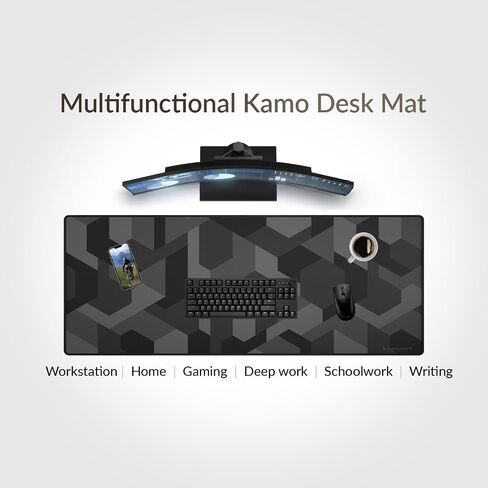 Das Keyboard Large Gaming Mouse Pad Desk Mat with Stitched Edge - Non Slip Base - Waterproof - Premium Cloth Mousepad for Home Work Gaming - Jungle Basecamp Kamo in Saudi Arabia