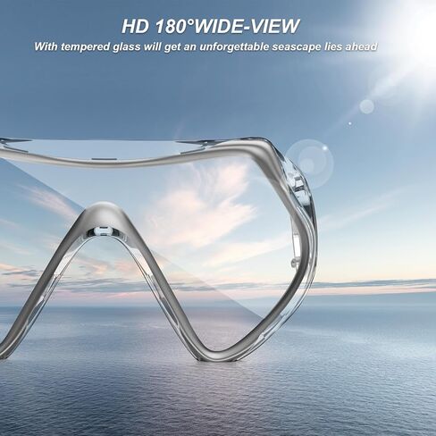BuyCard Snorkel Adult Snorkel Set, Snorkel Mask with Panoramic View, Anti-Fog Anti-Leak Snorkeling Gear Dry Top Snorkel for Scuba Diving Swimming Training Sliver in Saudi Arabia
