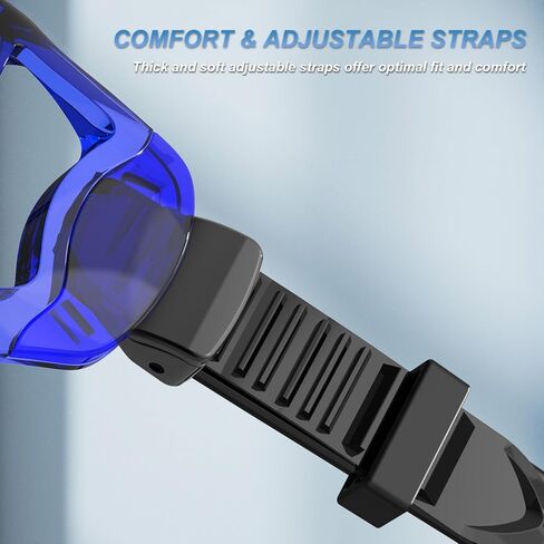 مجموعة غص للكبار من BuyCard، قناع غص مع رؤية بانورامية، معدات غطس مضادة للضباب ومضادة للتسرب، غص علوي جاف للغوص والتدريب على السباحة باللون الأزرق in Kuwait