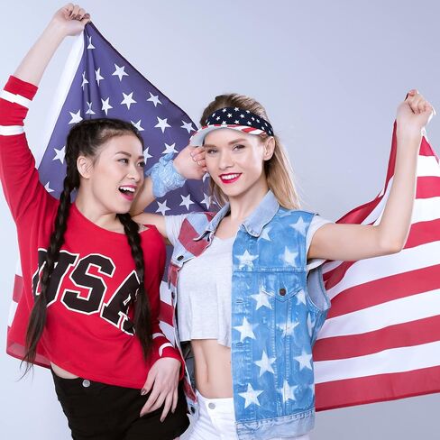 Yahenda 12 Pcs 4th of July Women's Men's Visor Hat Patriotic USA Sun Visors Star Stripe American Flag Hat(US Flag) in Saudi Arabia