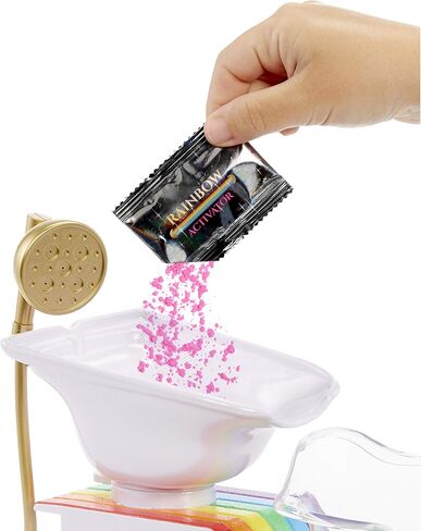 Rainbow High Salon Playset with Rainbow of DIY Washable Hair Color Foam for Kids and Dolls - Doll Not Included in Saudi Arabia