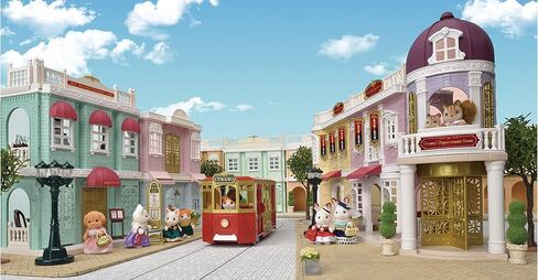 متجر Calico Critters Town Series الكبير متعدد الأقسام، بيت الدمى الأنيق، من 36 شهرًا إلى 96 شهرًا in Kuwait
