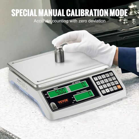 VEVOR Industrial Counting Scale, 30 kg x 1 g, Digital Scale for Parts and Coins, g/kg/lb Units, Electronic Gram Scale Inventory Counting Scale Kitchen Jewelry Scale with RS232 Port and 3 LCD Screens in Saudi Arabia