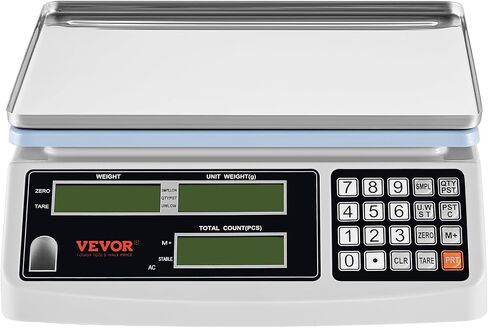VEVOR Industrial Counting Scale, 30 kg x 1 g, Digital Scale for Parts and Coins, g/kg/lb Units, Electronic Gram Scale Inventory Counting Scale Kitchen Jewelry Scale with RS232 Port and 3 LCD Screens in Saudi Arabia