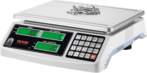VEVOR Industrial Counting Scale, 30 kg x 1 g, Digital Scale for Parts and Coins, g/kg/lb Units, Electronic Gram Scale Inventory Counting Scale Kitchen Jewelry Scale with RS232 Port and 3 LCD Screens in Saudi Arabia