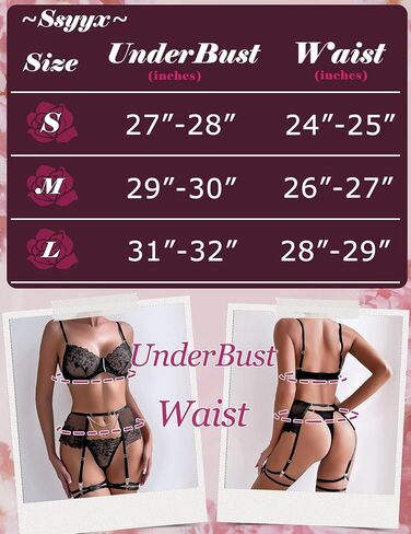 ssyyx Women’s Sexy Mesh Lingerie Chain Lingerie Set Floral Embroidery Bra and Panty Sets with Garter Belt 4 Pieces in Saudi Arabia