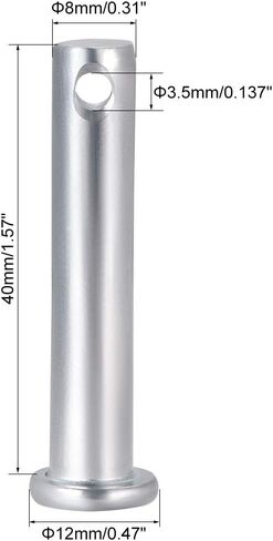 uxcell Single Hole Clevis Pins,5mm x 35mm Flat Head Zinc-Plating Steel 10 Pcs in Saudi Arabia