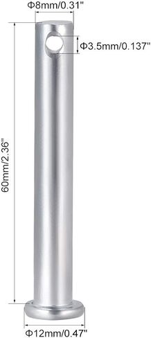 uxcell Single Hole Clevis Pins,5mm x 35mm Flat Head Zinc-Plating Steel 10 Pcs in Saudi Arabia