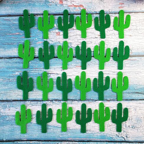 24 Green Felt Cactus | Pre-Cut Shapes for DIY Sewing Crafts | Die Cut Cacti Craft Felt in Saudi Arabia
