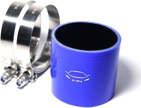 LTI Universal 70mm 4-Ply Reinforced High Performance 2.75" ID Straight Silicone Hose Coupler + T Bolt Clamp 304 Stainless Steel (2.75" BLUE) in Saudi Arabia