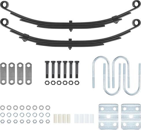 ikare Tandem Trailer Axle Suspension Kit, 4 Leaf Trailer Springs with U-Bolt Kit and Shackle 3500lb Single Trailer Leaf Springs for Trailer Axle, Trailer Axle Hanger Kit in Kuwait