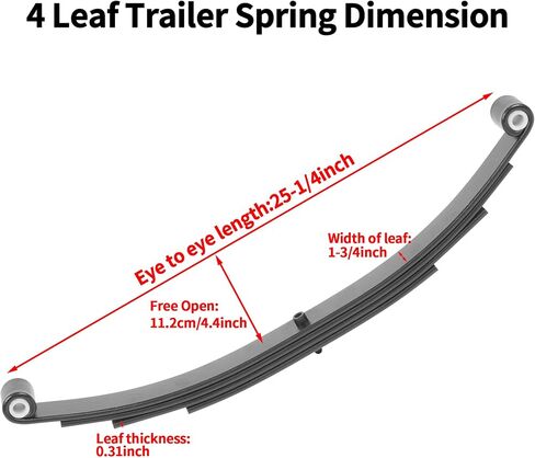 ikare Tandem Trailer Axle Suspension Kit, 4 Leaf Trailer Springs with U-Bolt Kit and Shackle 3500lb Single Trailer Leaf Springs for Trailer Axle, Trailer Axle Hanger Kit in Kuwait