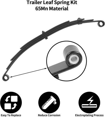 ikare Tandem Trailer Axle Suspension Kit, 4 Leaf Trailer Springs with U-Bolt Kit and Shackle 3500lb Single Trailer Leaf Springs for Trailer Axle, Trailer Axle Hanger Kit in Kuwait