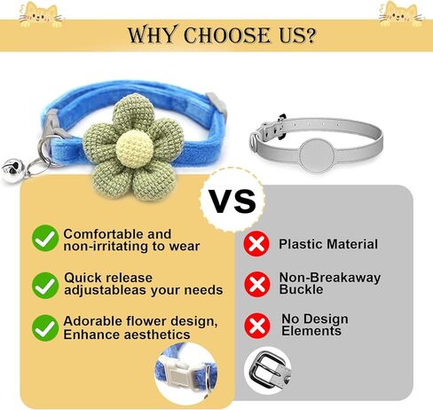 طوق القطط للقطط: طوق قطة مع زهرة قابلة للتعديل، أطواق على شكل زهرة زهور قابلة للتعديل، أكسسوارات طوق لطيفة للفتيات للقطط الصغيرة والجرو والحيوانات الأليفة الصغيرة، 3 عبوات in Kuwait