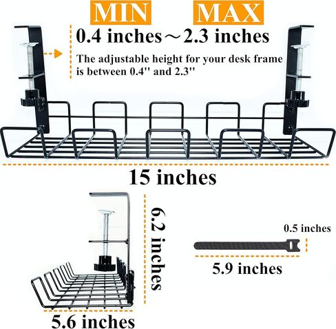 صينية إدارة الكابلات تحت المكتب من باتديو، بدون مثقاب إلى حامل كابل المكتب، صينية إدارة الأسلاك، رف إدارة الكابلات in Kuwait