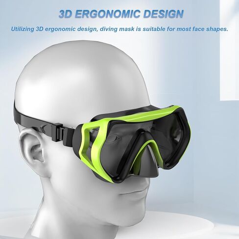 BuyCard عبوتان من معدات الغطس للبالغين، قناع الغطس الجاف، قناع الغطس، رؤية بانورامية واسعة 180 درجة، مجموعة الغطس الاحترافية للبالغين تتنفس بحرية (أسود وأصفر) in Kuwait