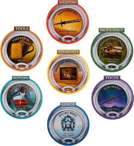 The Master's Vault: 150 D&D Quick Reference Item Cards or Item Tokens from 5E Player's Handbook - Illustrated TTRPG Weapons, Armors, Spellcasting Focuses, and More – D&D Accessories (Cards 4-pack) in Kuwait