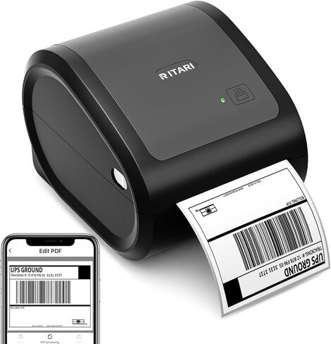طابعة ملصقات شحن بلوتوث 4X6 - طابعة ملصقات حرارية لاسلكية لحزم الشحن والشركات الصغيرة - دعم طابعة ملصقات الشحن الحرارية مع الهاتف، متوافقة مع Etsy، Shopify، UPS in Kuwait