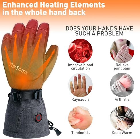 قفازات ثكستومز الساخنة للرجال والنساء، قفازات قابلة لإعادة الشحن مع بطارية 5 فولت 5000 مللي أمبير في الساعة قفازات لمس حرارية للشتاء والتزلج والتخييم والصيد والمشي لمسافات طويلة in Kuwait