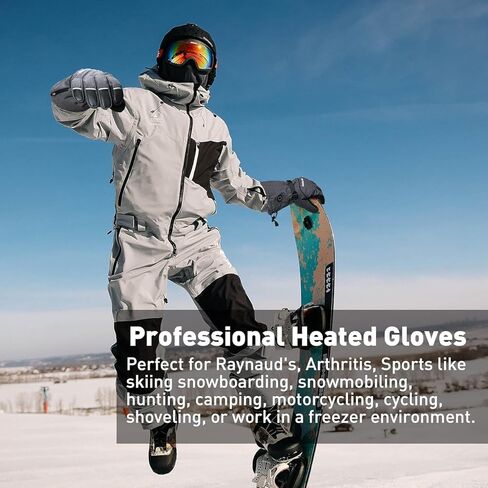 قفازات ثكستومز الساخنة للرجال والنساء، قفازات قابلة لإعادة الشحن مع بطارية 5 فولت 5000 مللي أمبير في الساعة قفازات لمس حرارية للشتاء والتزلج والتخييم والصيد والمشي لمسافات طويلة in Kuwait