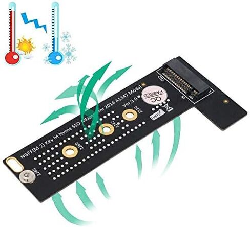 PCI-E x4 x2 M.2 NGFF M-Key NVME AHCI SSD Converter Card Adapter Raiser for 2014 MacBook Mini A1347 MEGEN2 MEGEM2 MEGEQ2 NVME SSD in Saudi Arabia